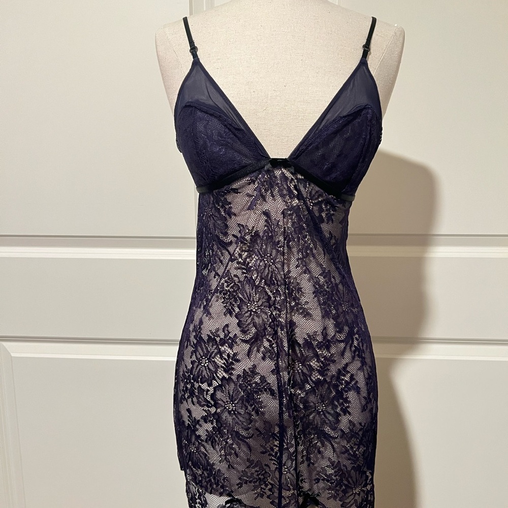 Victoria's Secret Purple Chemise with Lace Details